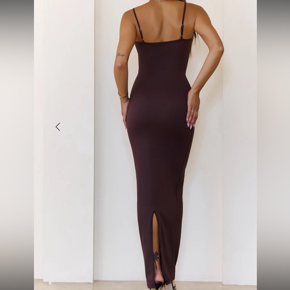 BASE SUPERSOFT SCULPT CAMI MAXI DRESS CHOCOLATE - Picture 2 of 3